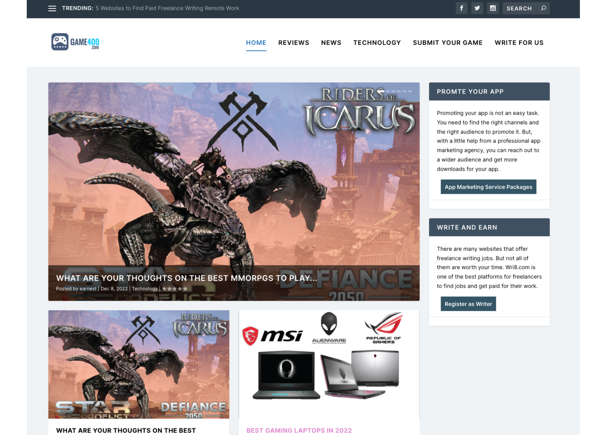 gegosoft_technologies_portfolio_wordpress_website_game400 Wordpress website for game review