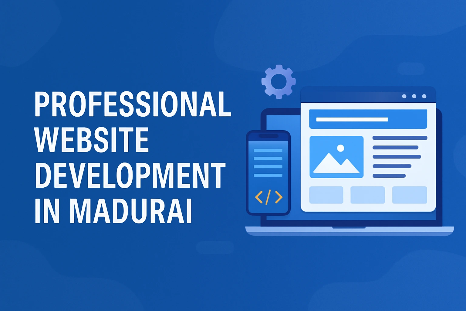 Laptop and smartphone showing modern website design representing professional website development in Madurai.